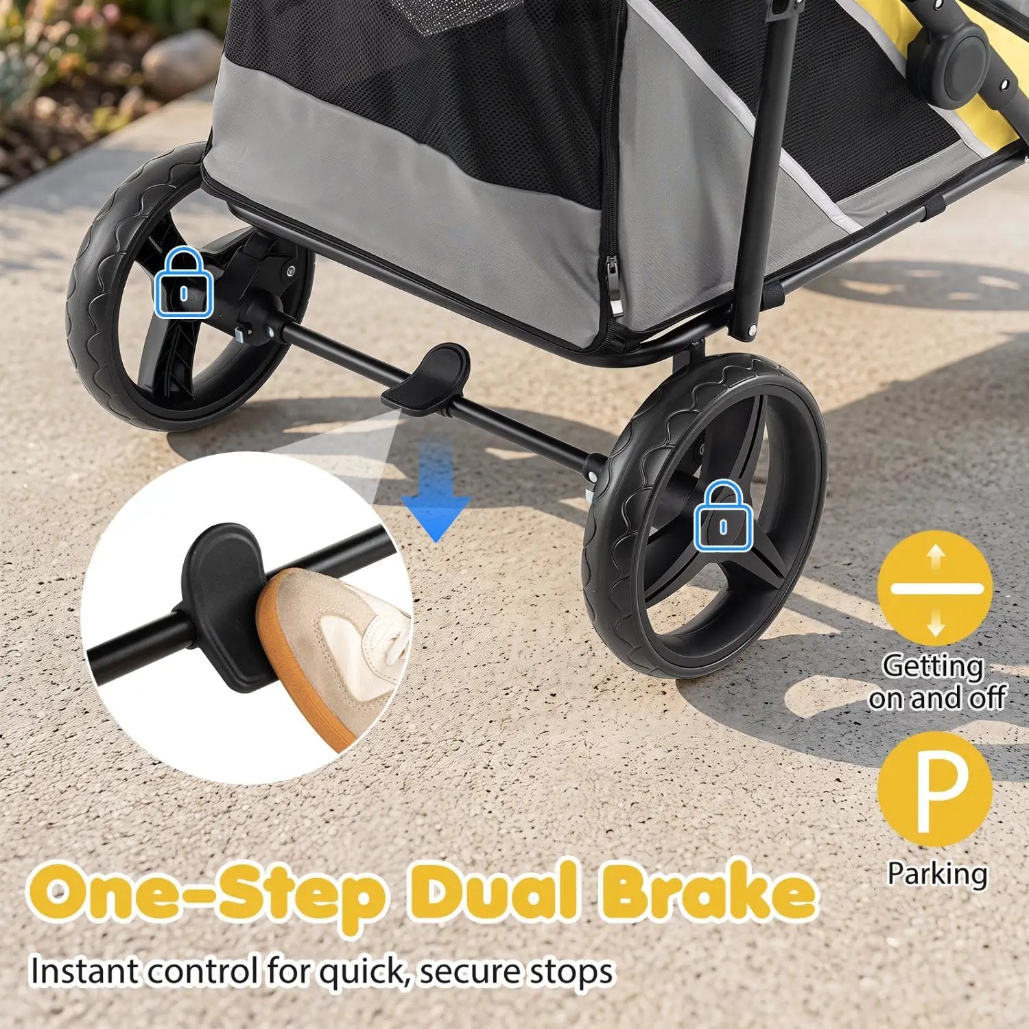Heavy Duty Dog Stroller for Large Dogs - 220 LBS Capacity by DirectDeals