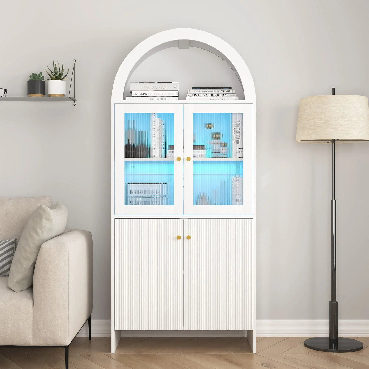 Modern Tech Inspired Dome Cabinet With LED Lighting by Unique Piece Furniture