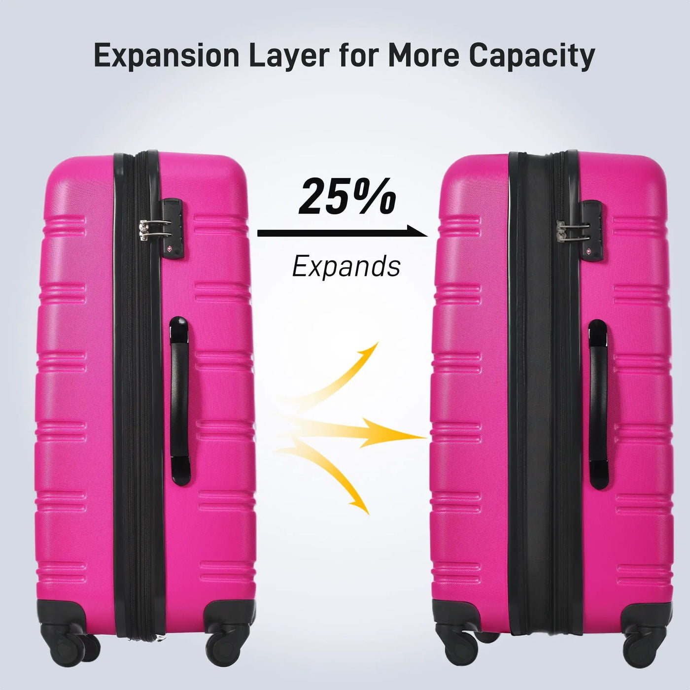 3 Piece Luggage Set Hardside Spinner Suitcase With Tsa Lock 20" 24" 28" Available by HouseOfZazla