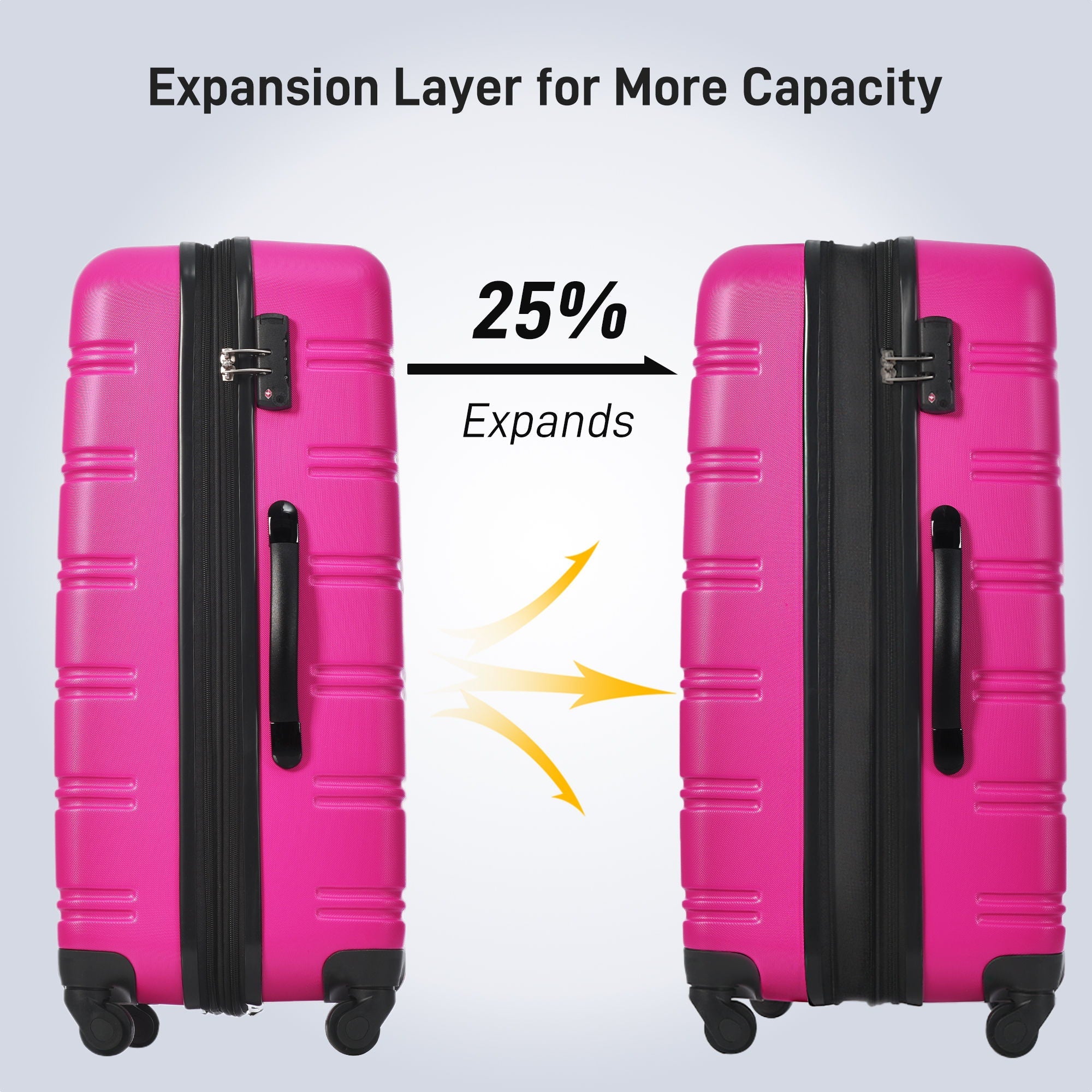 3 Piece Luggage Set Hardside Spinner Suitcase With Tsa Lock 20" 24" 28" Available by HouseOfZazla