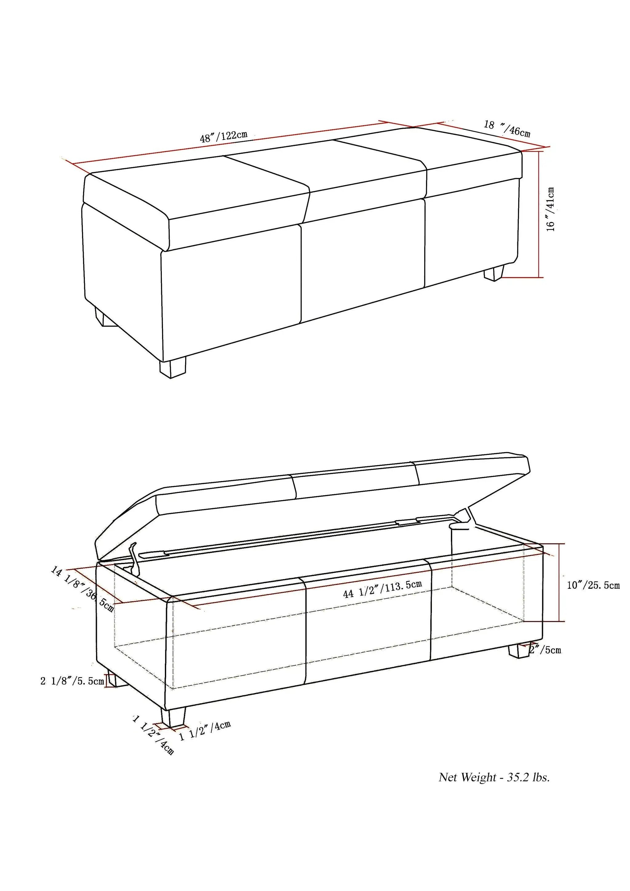 Avalon - Multifunctional Storage Ottoman Bench by Unique Piece Furniture