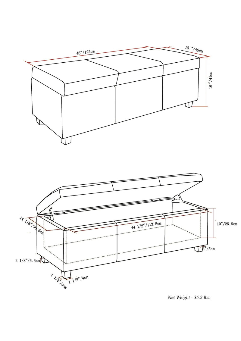 Avalon - Multifunctional Storage Ottoman Bench by Unique Piece Furniture