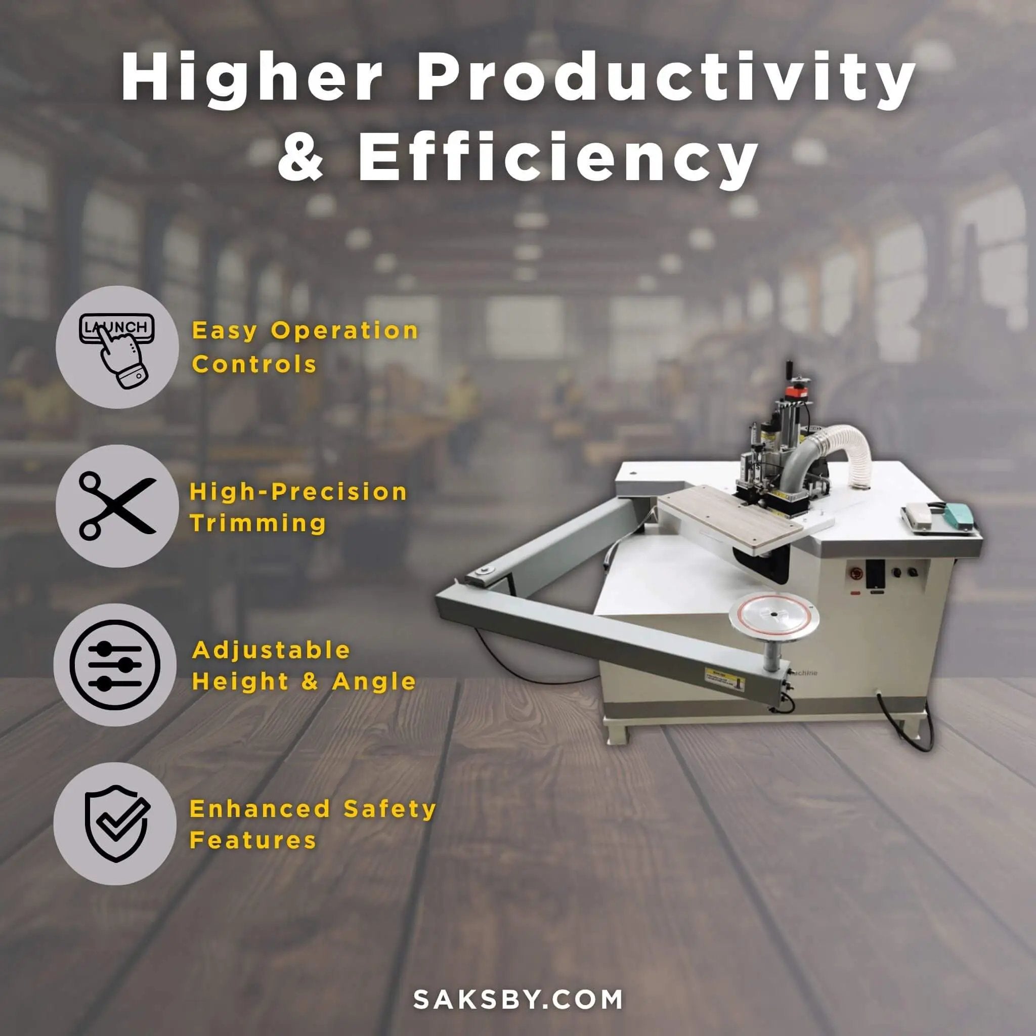 220V Curved Edge Trimming Machine With Foldable Arm (SAK60739) by SAKSBY WHOLESALE