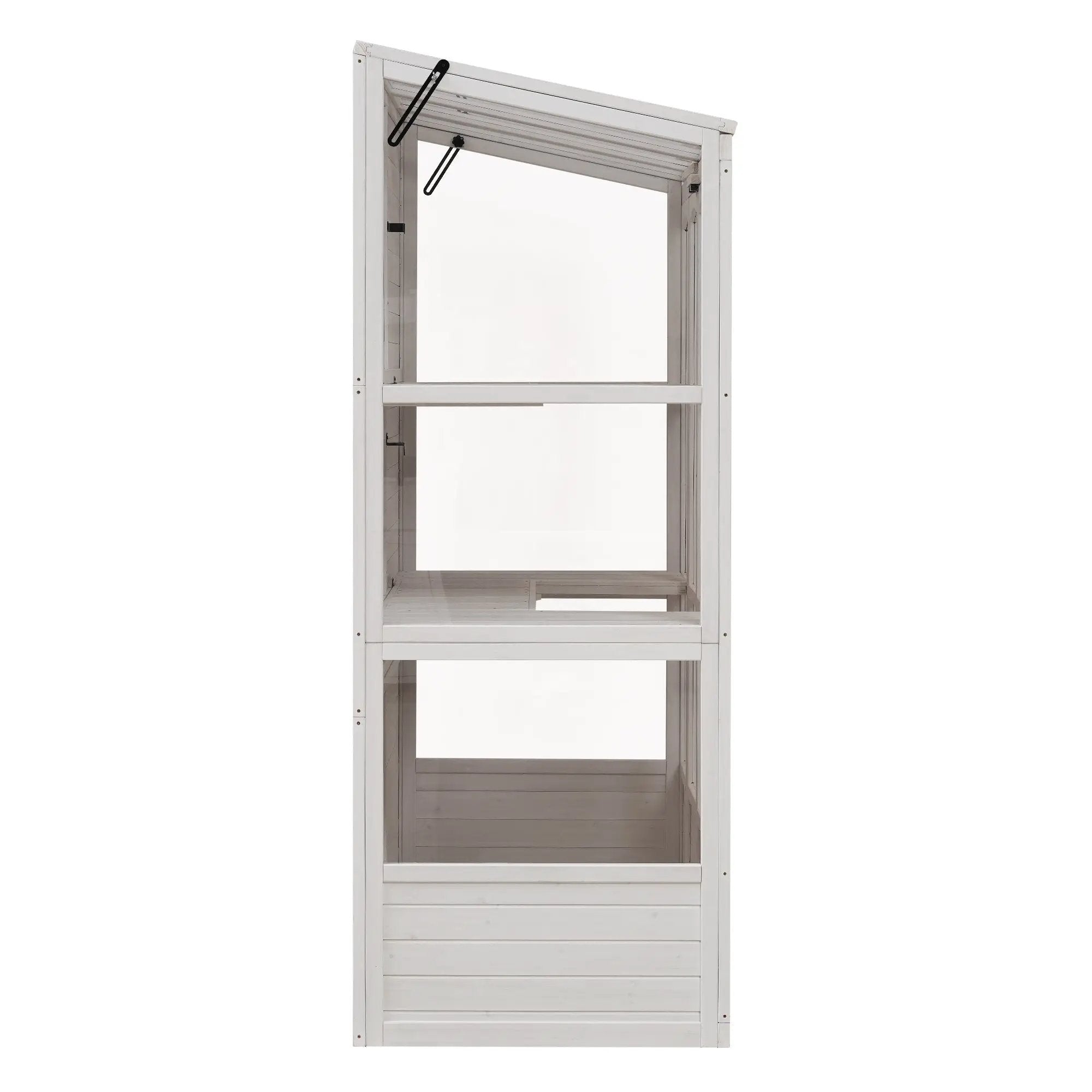 TOPMAX 78-Inch Wooden Greenhouse with Skylights and Folding Shelves by HouseOfZazla
