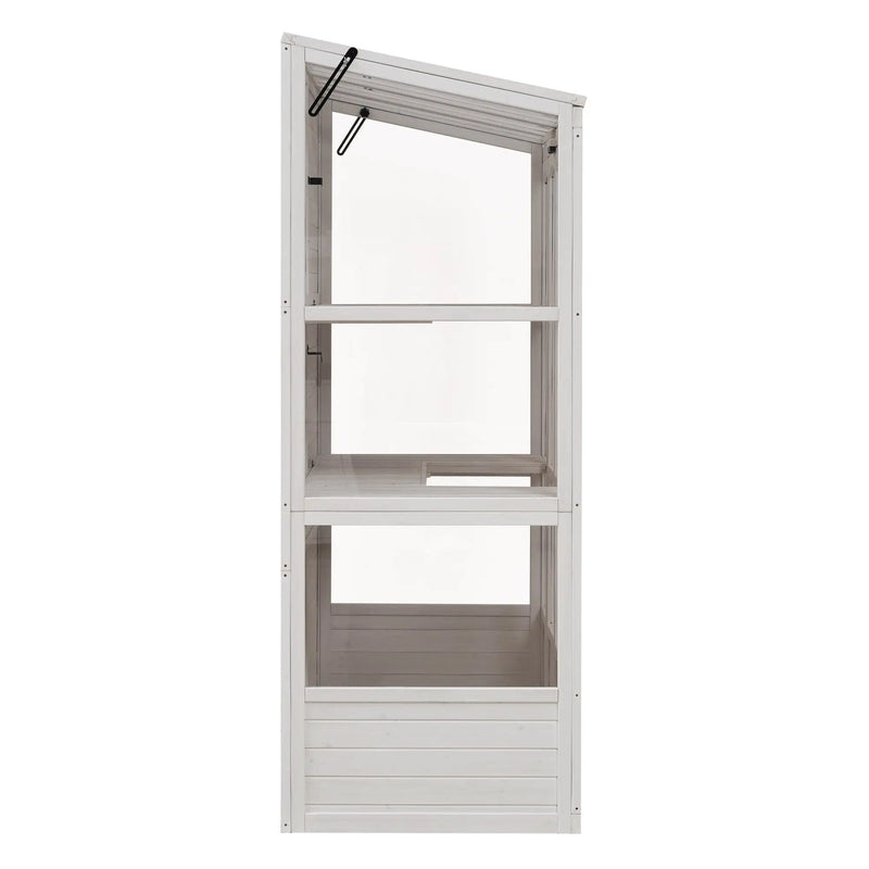 TOPMAX 78-Inch Wooden Greenhouse with Skylights and Folding Shelves by HouseOfZazla