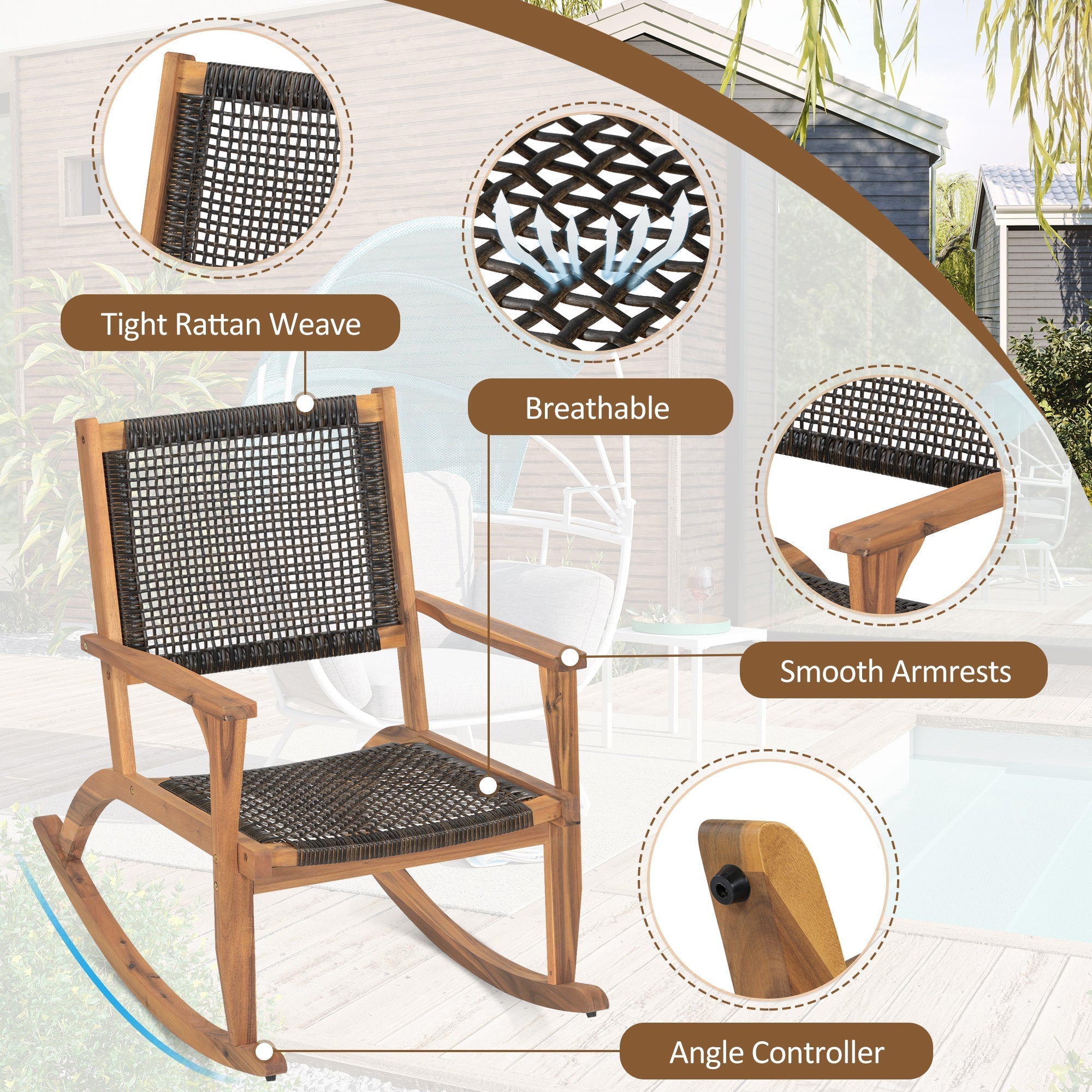 Go 2 Pieces Patio Rocking Chair Set by HouseOfZazla