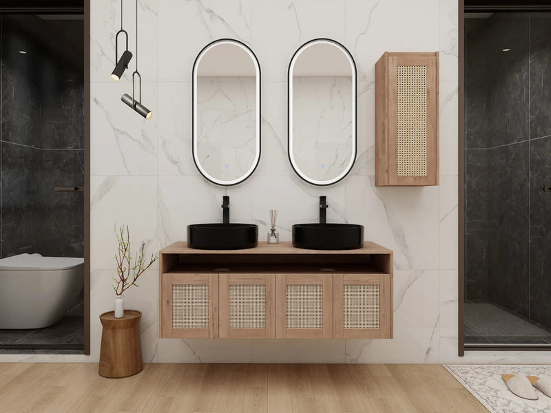 48" Bathroom Vanity with Ceramic Art Sink and Side Cabinet by HouseOfZazla