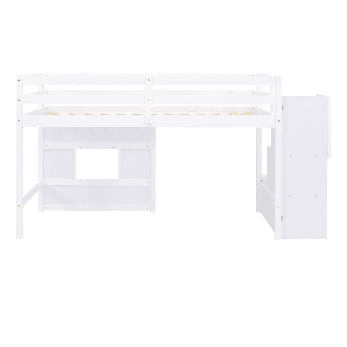 Loft Bed With Storage Staircase, Window & LED Light by HouseOfZazla