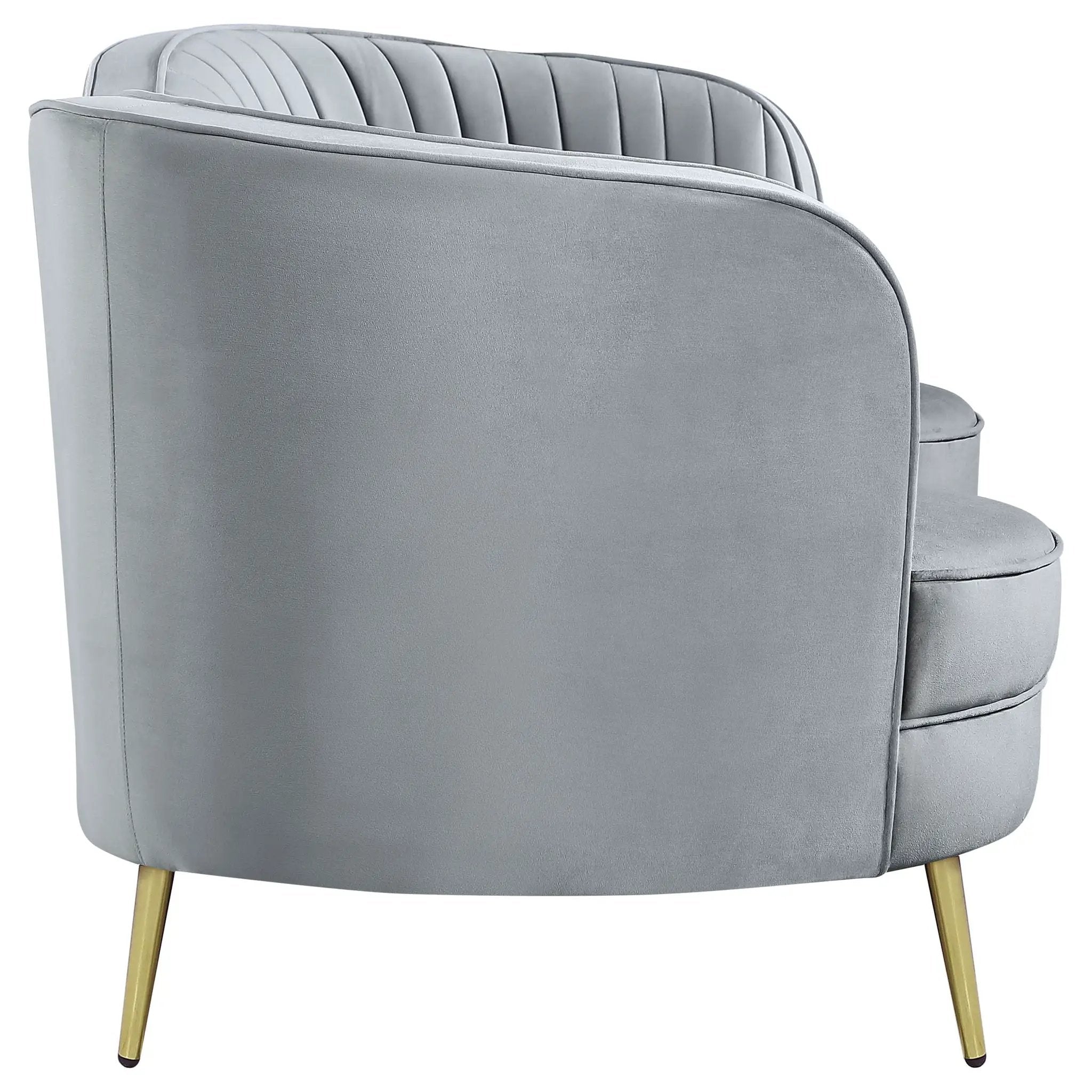 Sophia Upholstered Channel Tufted Loveseat Grey by Unique Piece Furniture