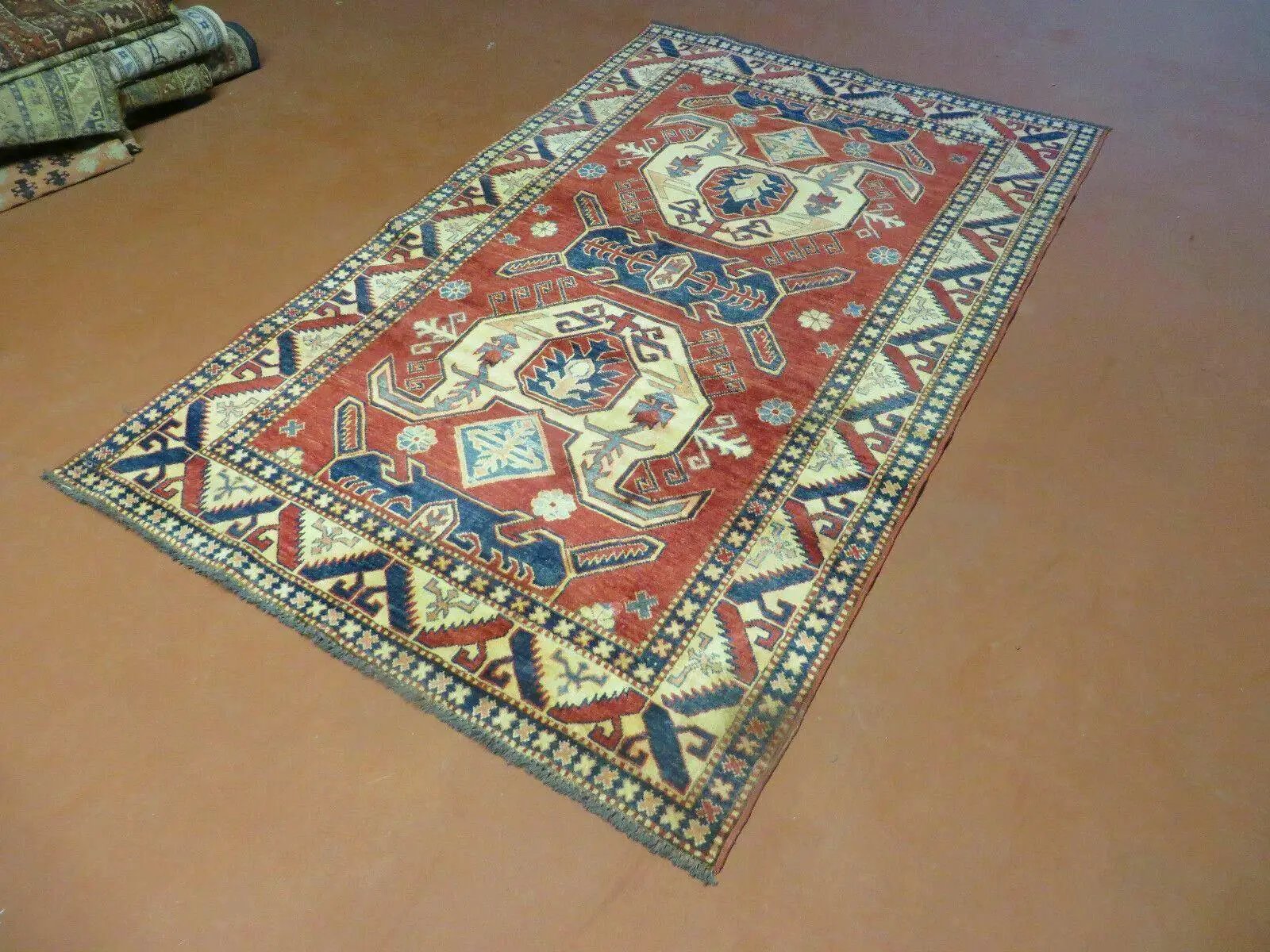 4' X 6' Vintage Handmade Turkish Kazak Pattern Wool Rug Carpet Nice by Jewel Rugs