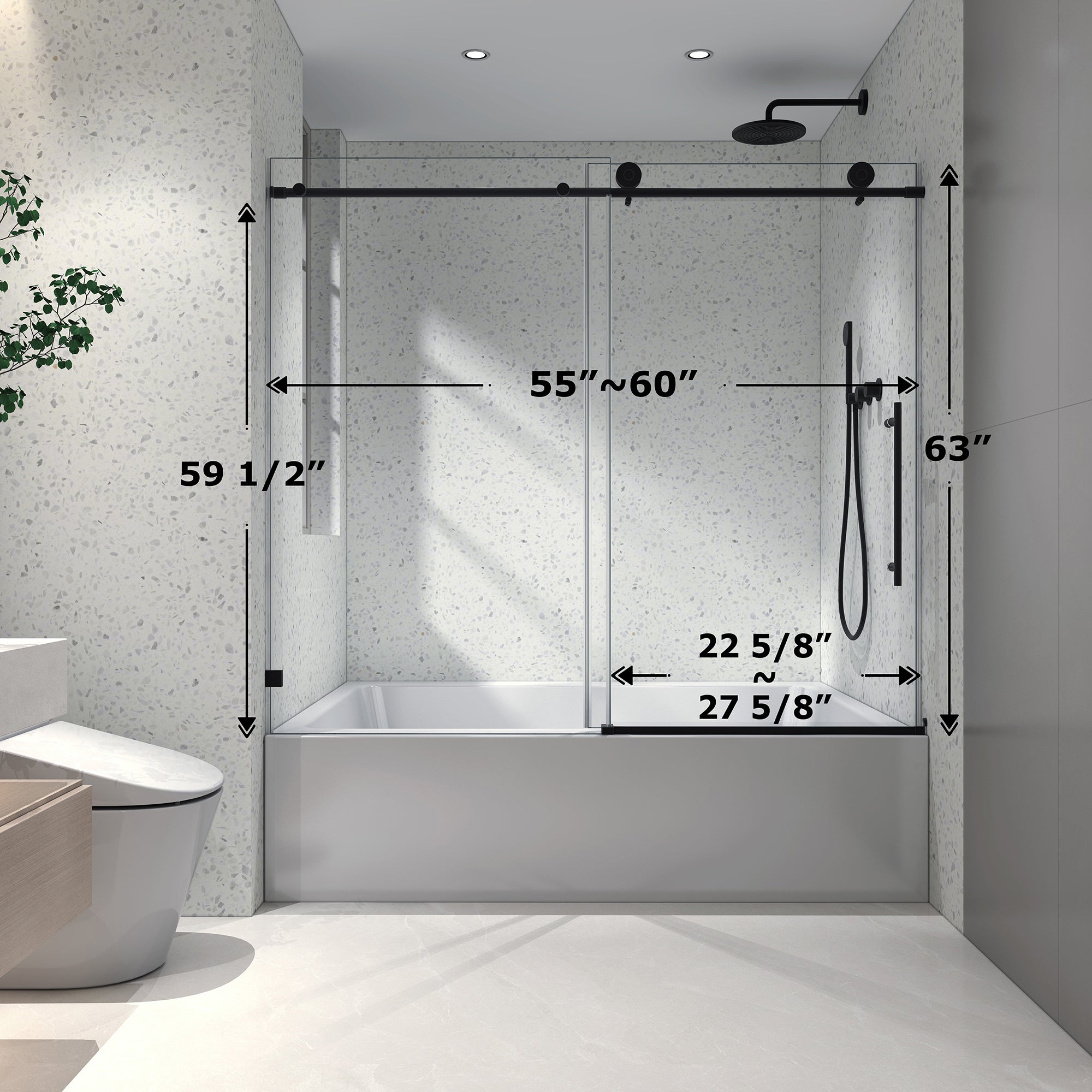 6063 Matte Tempered Glass Shower Door by HouseOfZazla