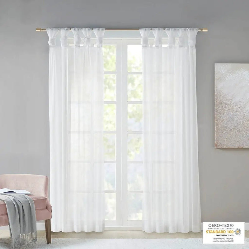 Twist Tab Voile Sheer Window Pair by HouseOfZazla