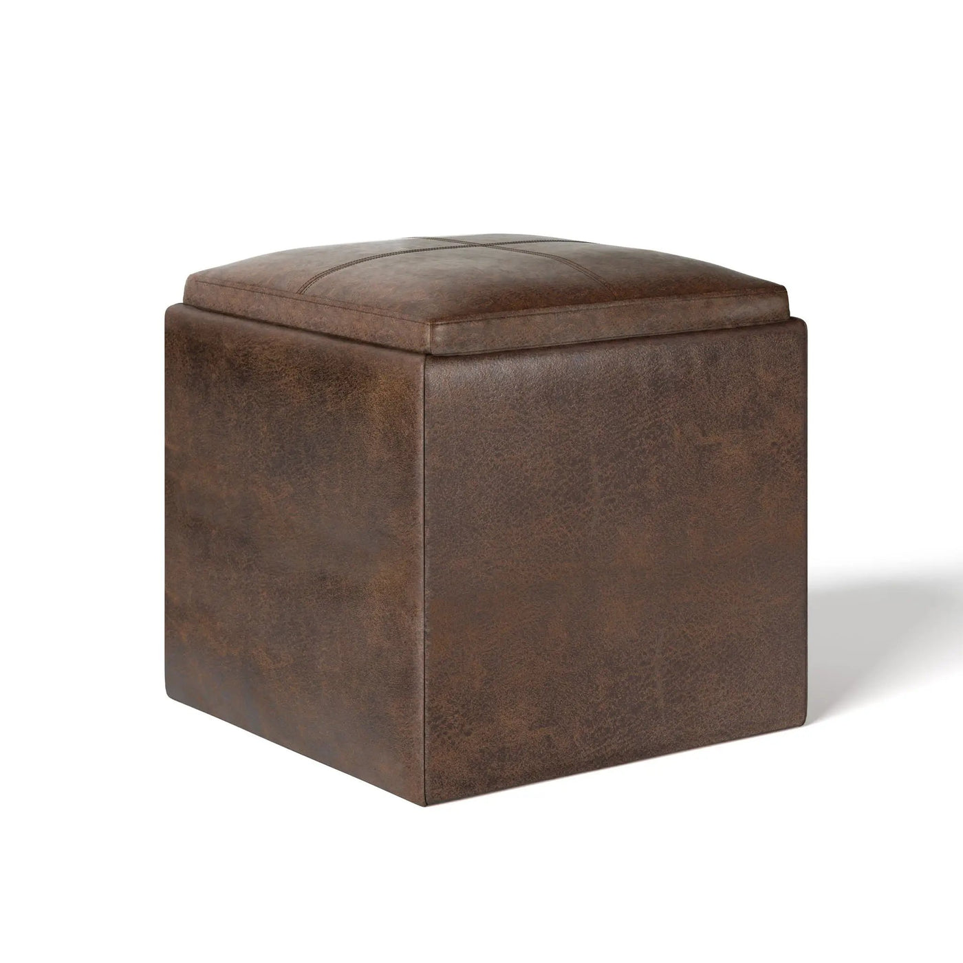 Rockwood - Upholstered Cube Storage Ottoman With Tray by HouseOfZazla