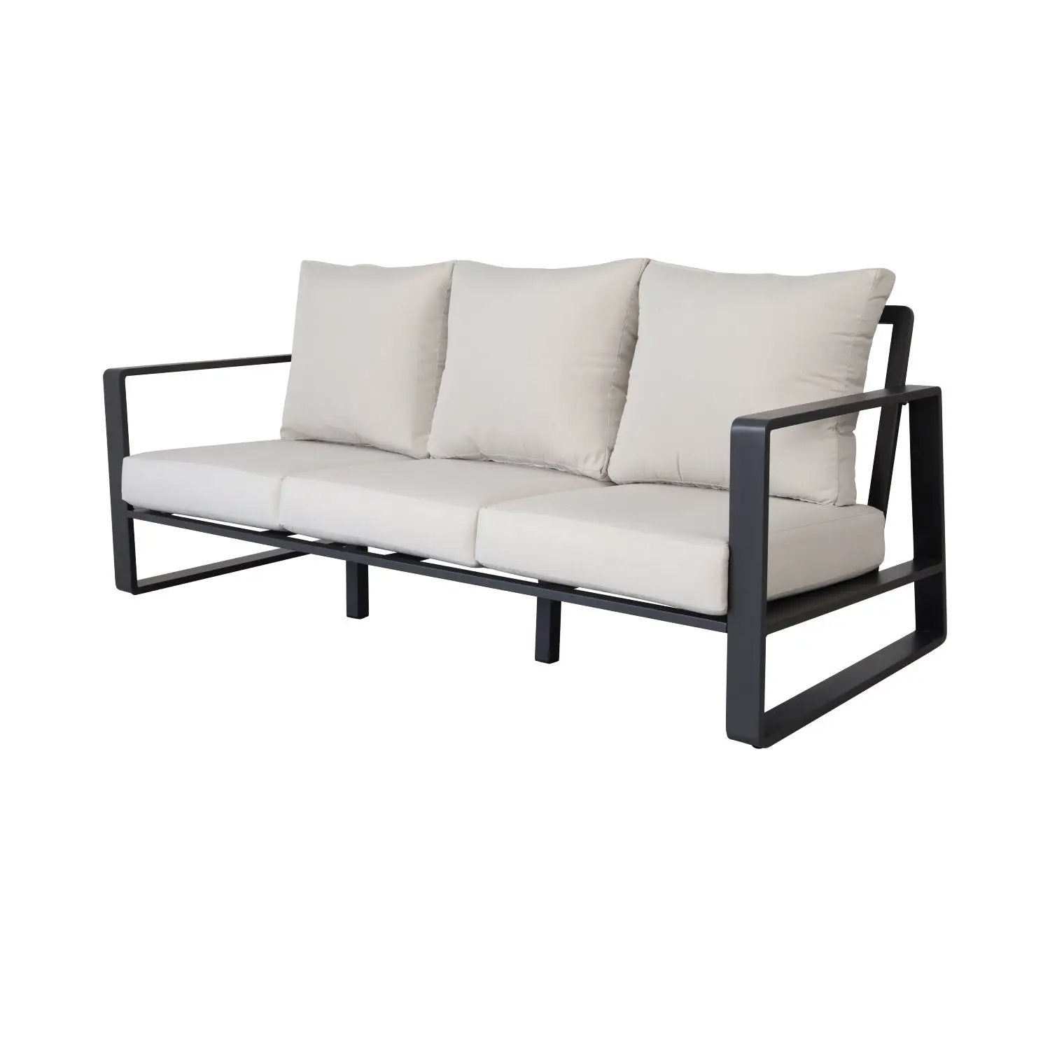 3 Person Sofa With Rectangular Coffee Table, Cushions Tino Tino - Beige by HouseOfZazla