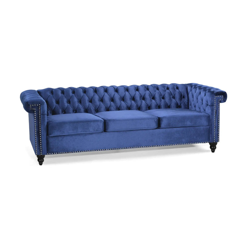 Chesterfield Style 3 Seater Sofa With Deep Button Tufting by HouseOfZazla