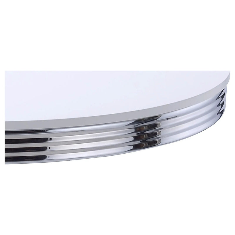 Retro Round 42-inch Wood Top Dining Table White and Chrome by Unique Piece Furniture