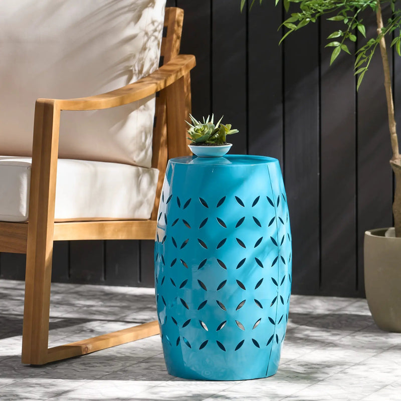 Lilac 12" Accent Side Table with Cylindrical Design by HouseOfZazla