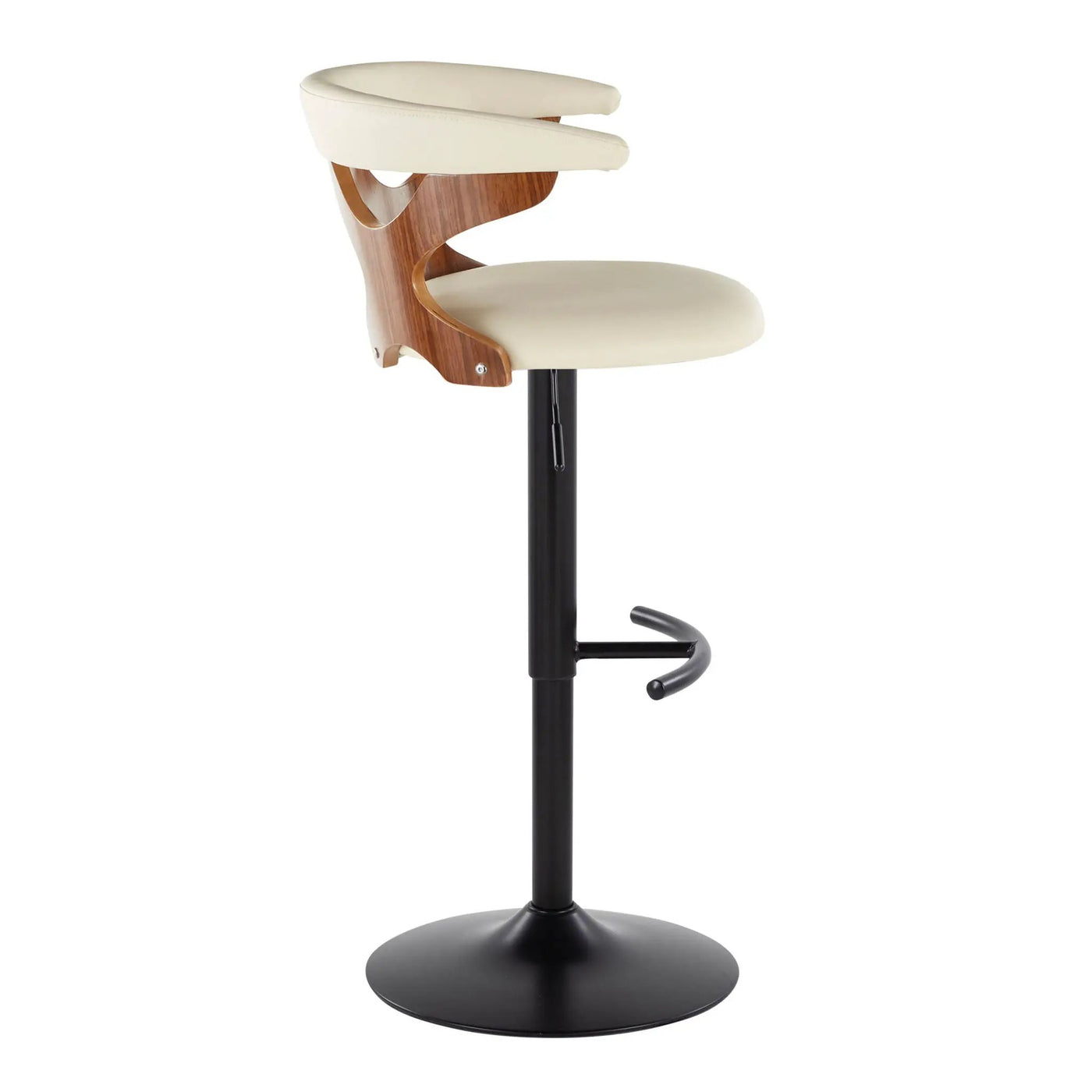 Gardenia - Contemporary Adjustable Barstool, Swivel With Rounded T Footrest (Set of 2) by HouseOfZazla