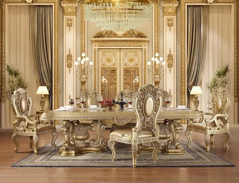 Seville - Side Chair (Set of 2) - Synthetic Leather & Gold by Unique Piece Furniture