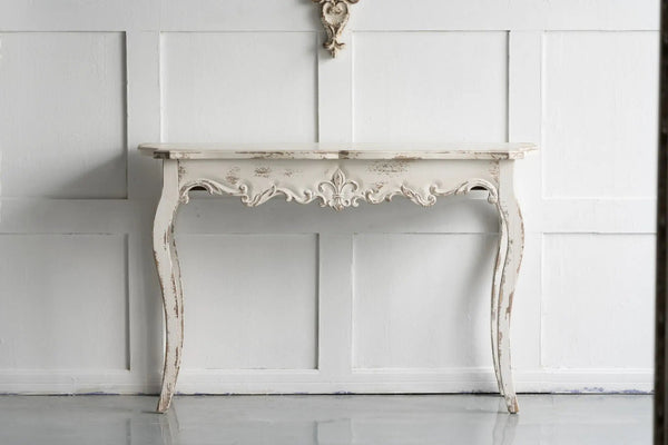 Slimline wash Console Table, For Hallway Living Room Bedroom - White Washed