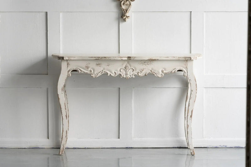 Slimline wash Console Table, For Hallway Living Room Bedroom - White Washed by HouseOfZazla