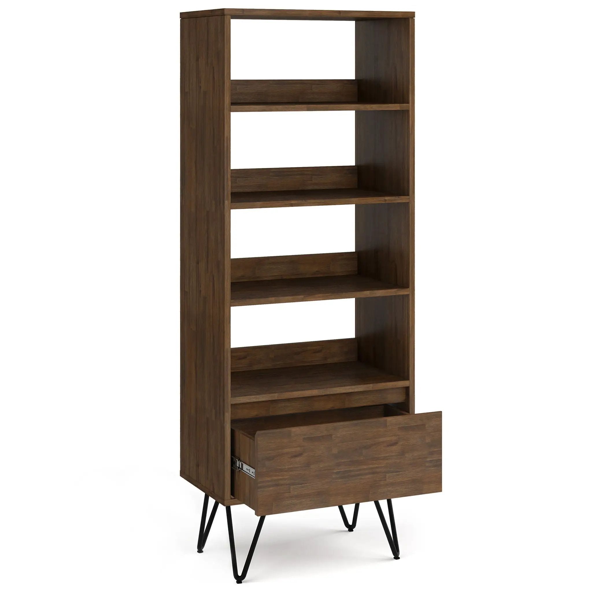 Chase - Tall Bookcase - Rustic Natural Aged Brown by HouseOfZazla