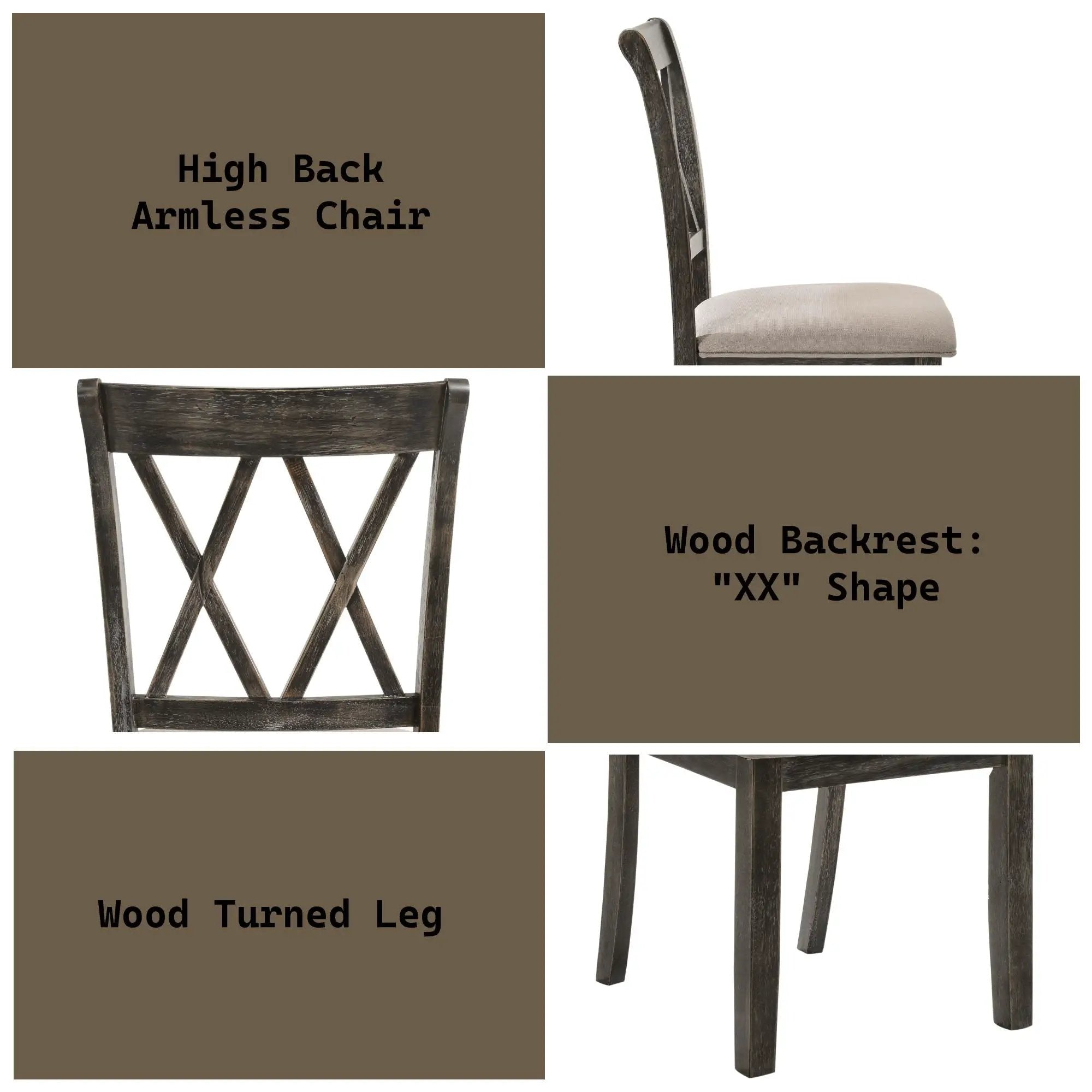 Claudia II - Weathered Side Chair (Set of 2) - Beige / Gray by Unique Piece Furniture