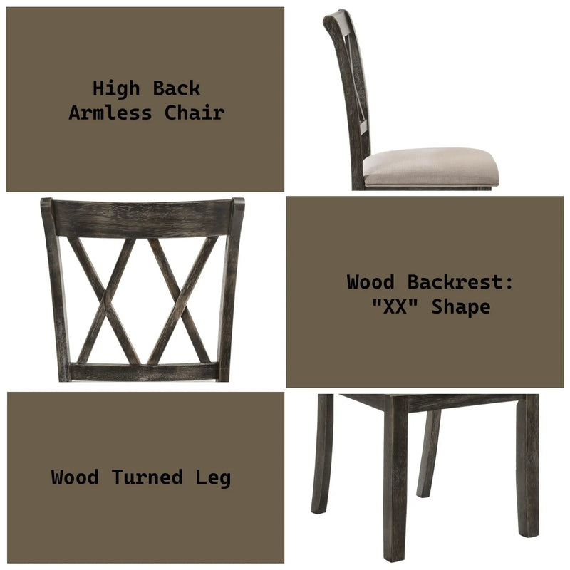 Claudia II - Weathered Side Chair (Set of 2) - Beige / Gray by Unique Piece Furniture