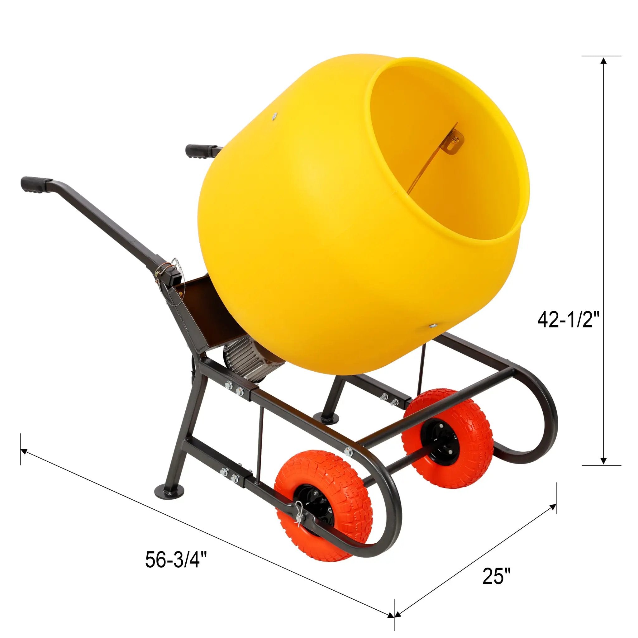 6 CUFT/170L Portable Electric Poly Drum Concrete Mixer by HouseOfZazla