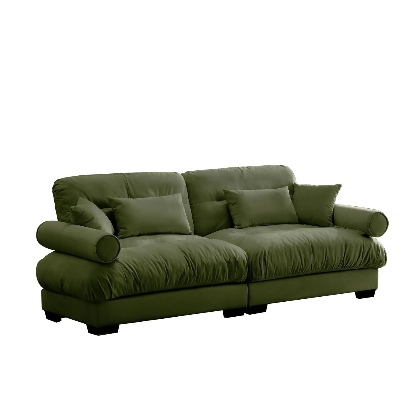 Modern Sofa With Bolstered Armrests And Pillows by Unique Piece Furniture