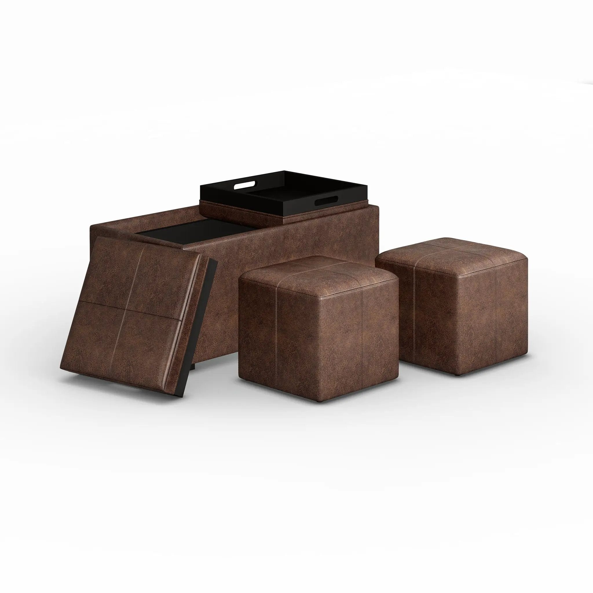 Avalon - 5 Piece Storage Ottoman, Contemporary by Unique Piece Furniture
