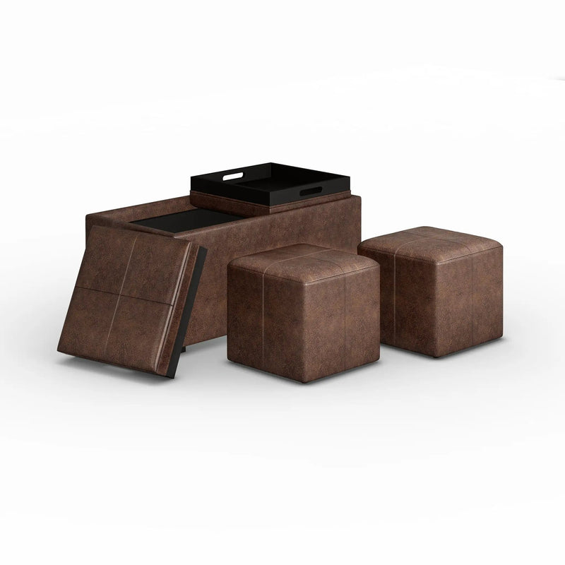 Avalon - 5 Piece Storage Ottoman, Contemporary by HouseOfZazla