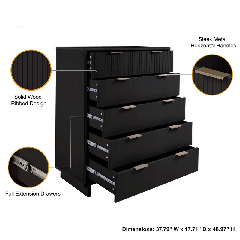 Granville - Chest With 5 Drawers by HouseOfZazla