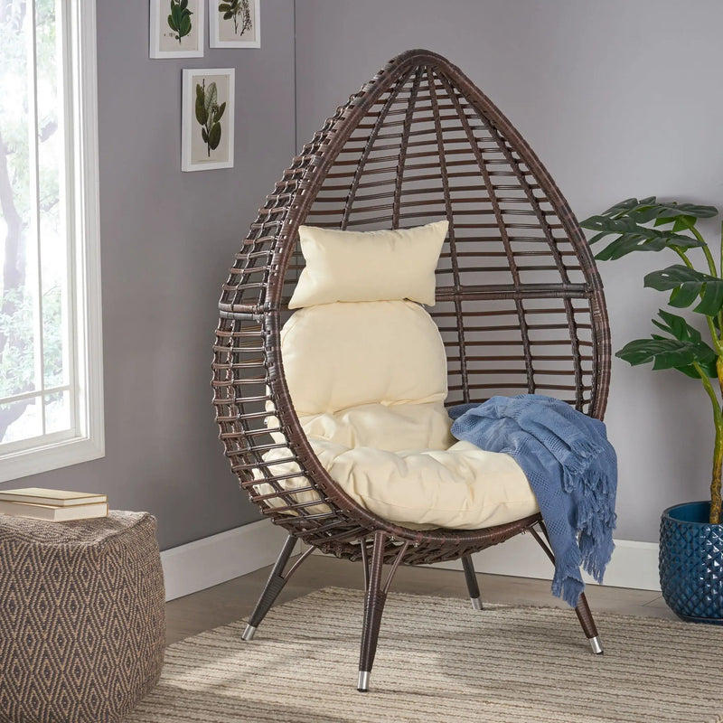 Cutter Teardrop Patio Chair with Water-Resistant Cushion by HouseOfZazla