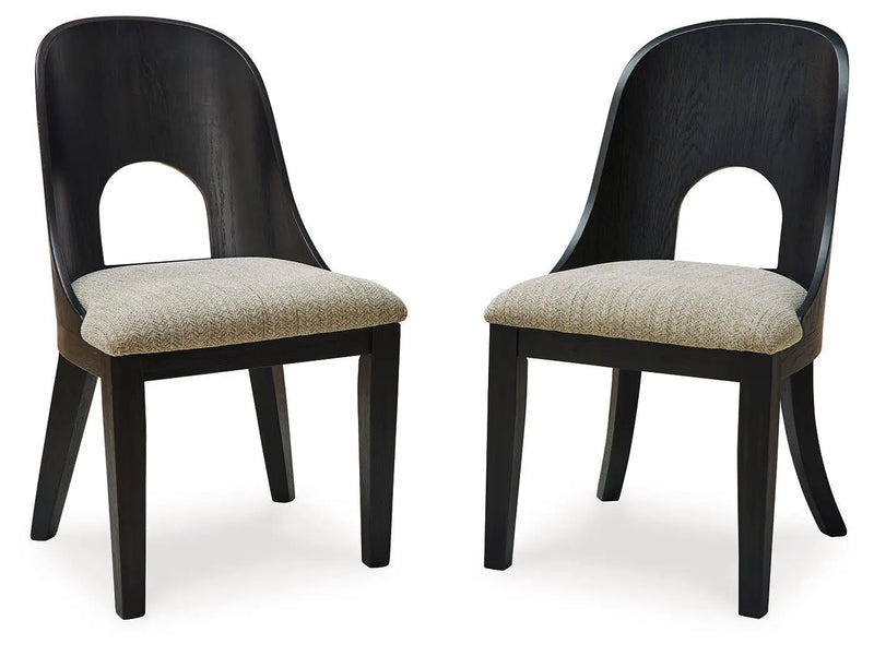 Rowanbeck - Dining Upholstered Side Chair (Set of 2) - Gray / Black by Unique Piece Furniture