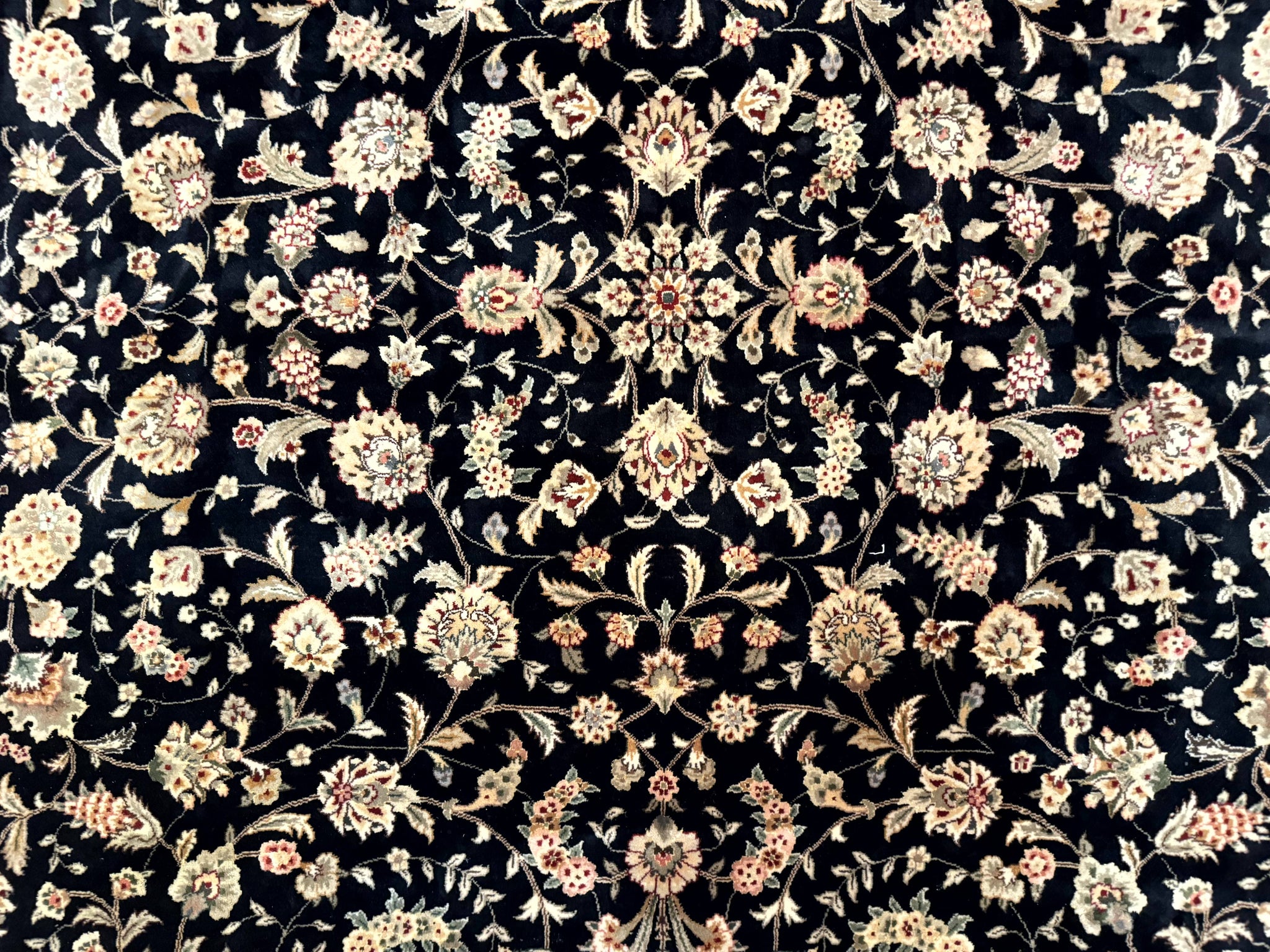 Sino Persian Rug 8x10, Black and Red, Floral Allover by Jewel Rugs