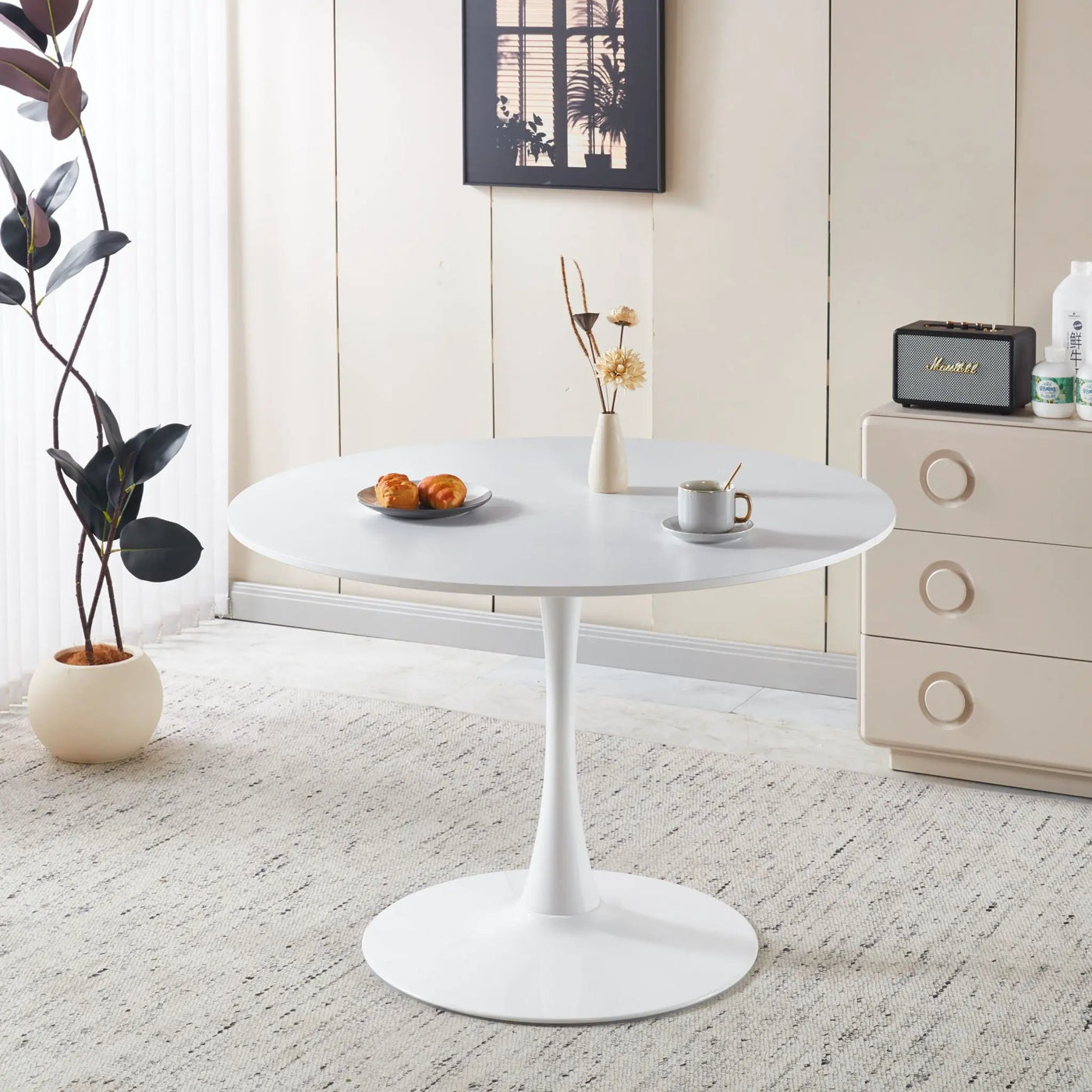 Mid-Century Tulip Dining Table With Round Top by Unique Piece Furniture
