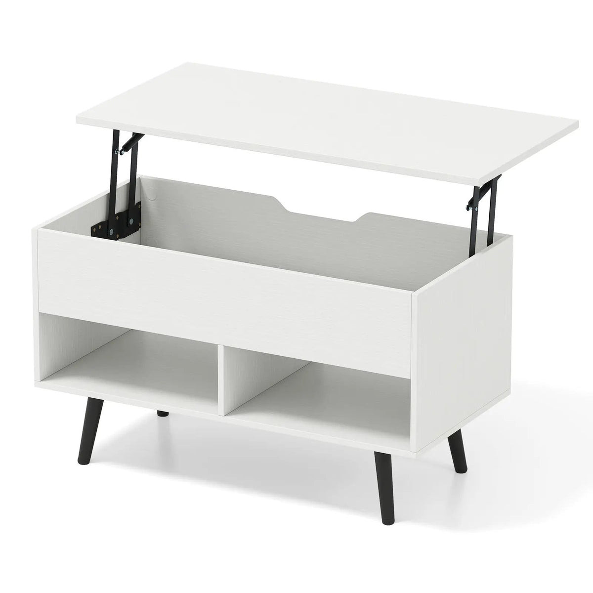 31.5 Inch Lift-Top Coffee Table with Hidden Storage and 2 Open Shelves, photo 11 of 40