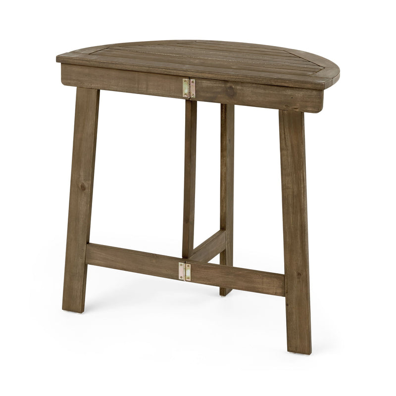 Outdoor Half Round Folding Acacia Wood Bistro Table by HouseOfZazla
