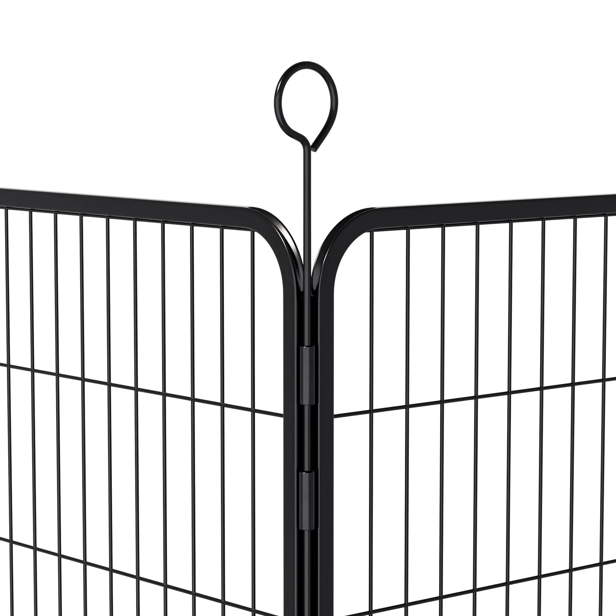 Dog Playpen, 16 Panels Pet Exercise Pen Indoor / Outdoor Fence With Anti Skid Base - Black by HouseOfZazla