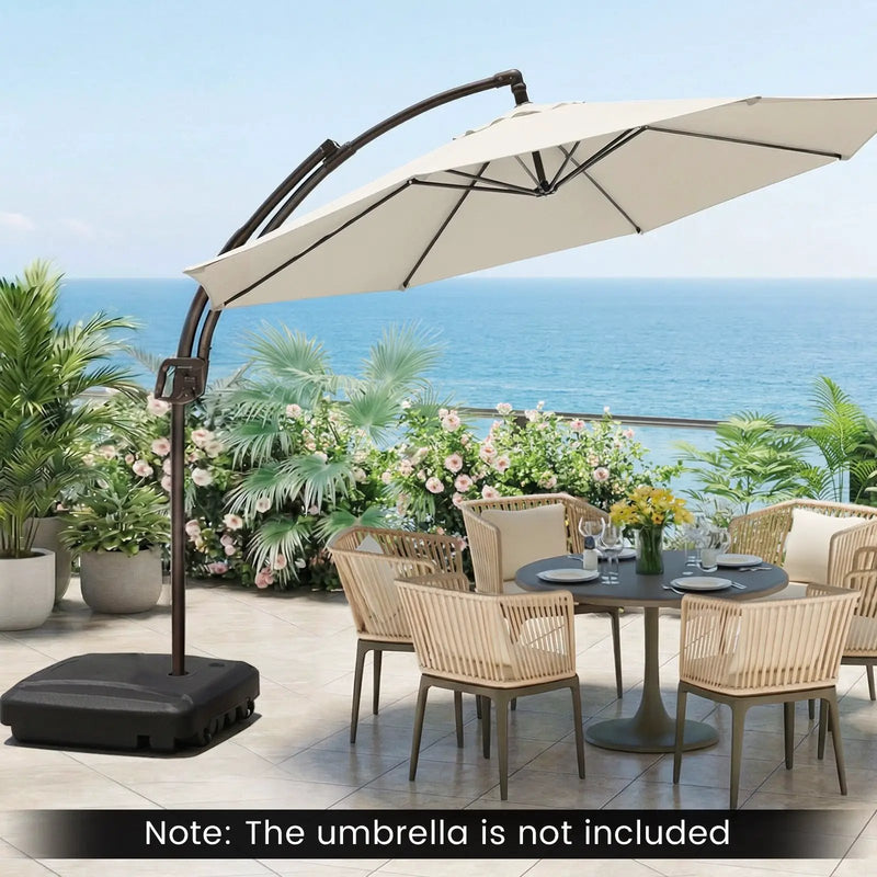 225 LBS Cantilever Patio Umbrella Base with Wheels and Crossed Base by DirectDeals