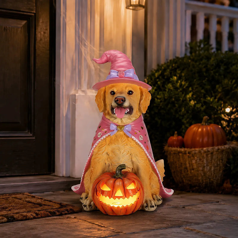 Halloween Golden Retriever Dog Statue by HouseOfZazla
