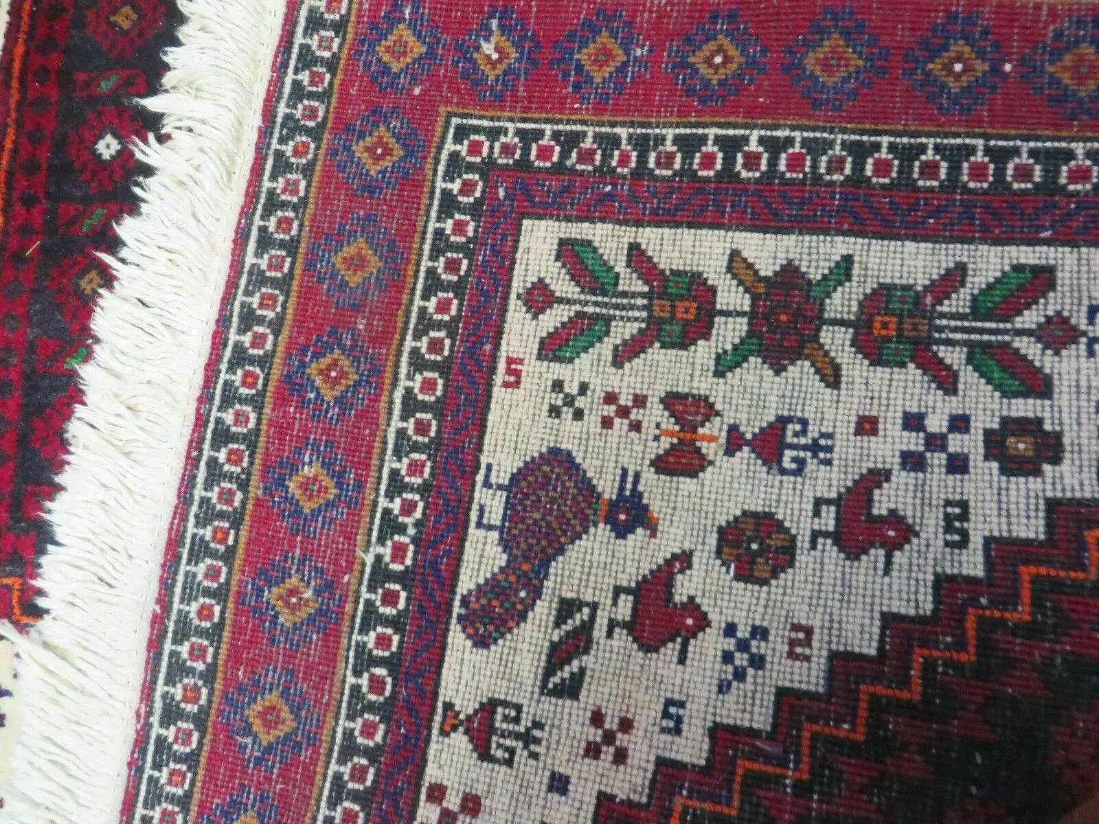 4' X 7' Vintage Handmade Indian Jaipur Rug Bird Carpet by Jewel Rugs