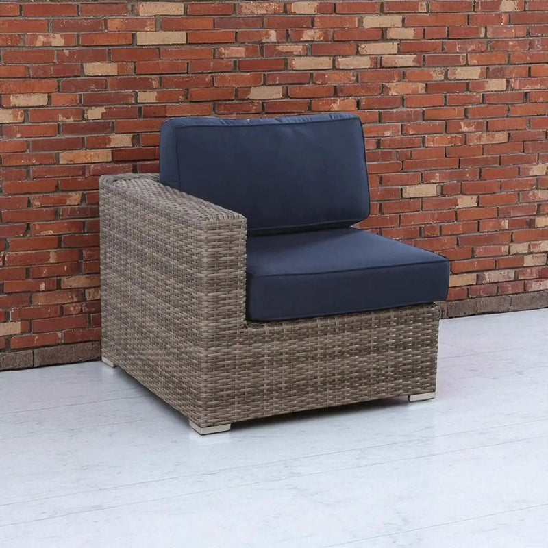 Right Left Sectional 1 Patio Chair With Cushions - Multicolor by HouseOfZazla