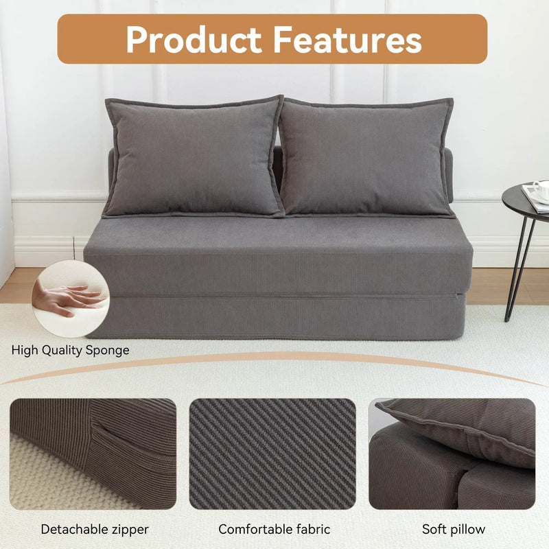 Foldable Sofa Bed Sleeper Lounge Chair with Pillow by HouseOfZazla