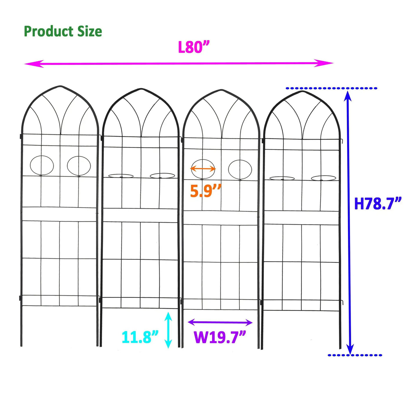 Metal Garden Trellis Rustproof Trellis For Climbing Plant, Outdoor Flower Support by Unique Piece Furniture