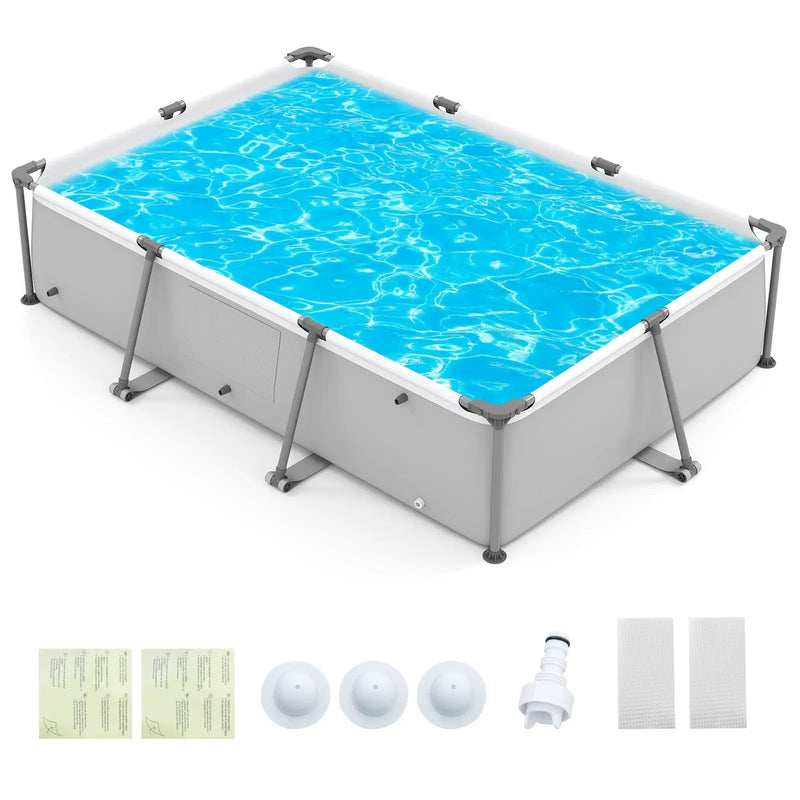 690/978/1158/1617 Gal Outdoor Family Swimming Pool with Metal Frame by DirectDeals