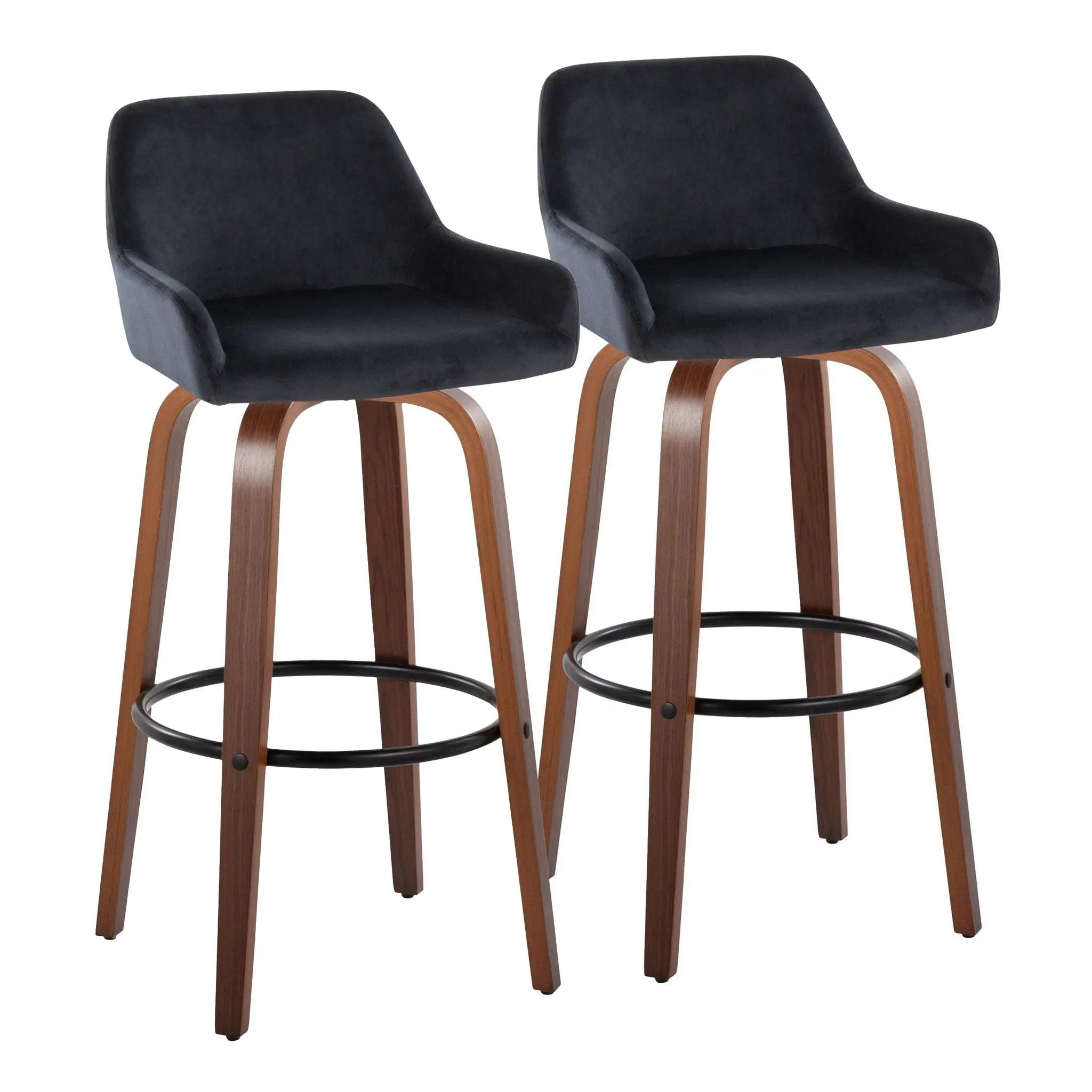 Daniella - Contemporary Fixed Height, Barstool & Swivel And Round Footrest (Set of 2) by Unique Piece Furniture