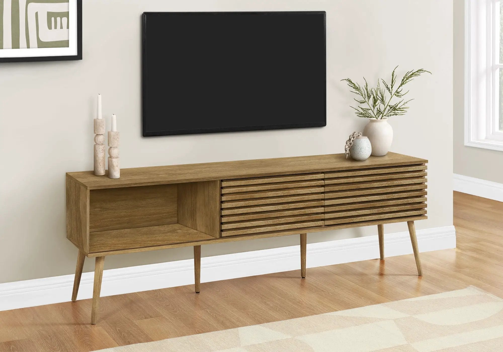 72-Inch Walnut TV Stand - Media Entertainment Center by HouseOfZazla