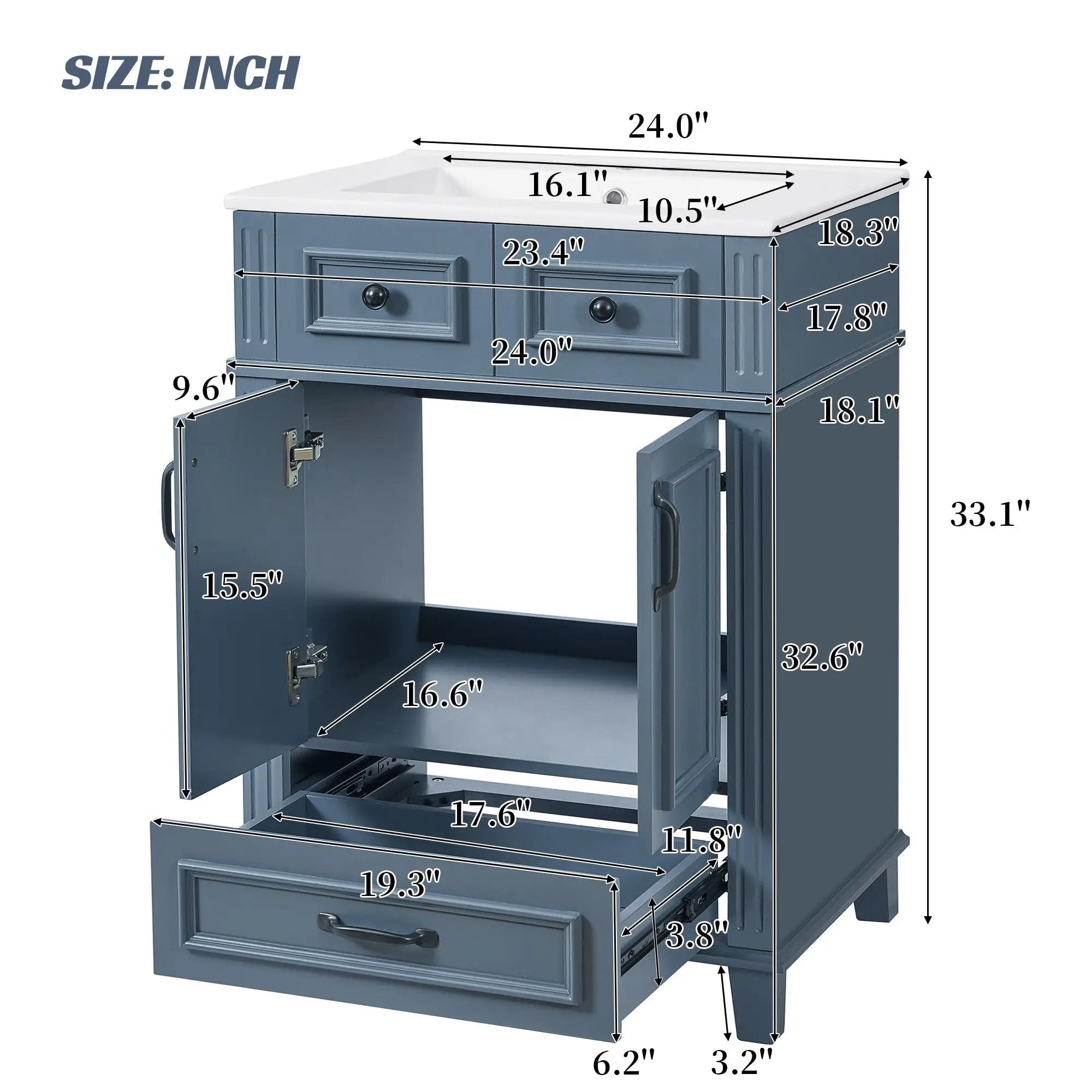 Bathroom Vanity With Sink, Storage Cabinet by Unique Piece Furniture